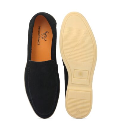 Men leather round toe slip on loafer